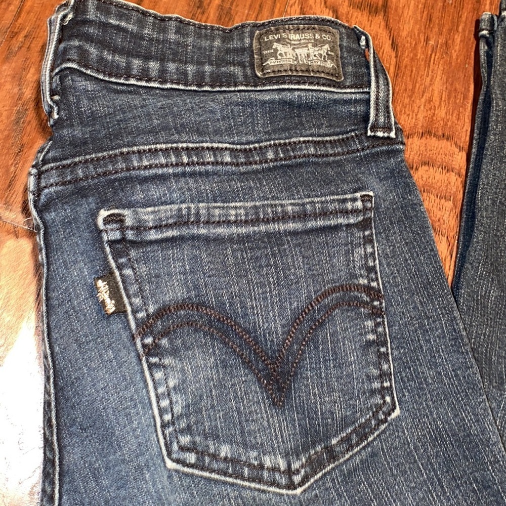 Levi’s dark blue denim skinny jeans 535 legging 3M - Picture 8 of 9
